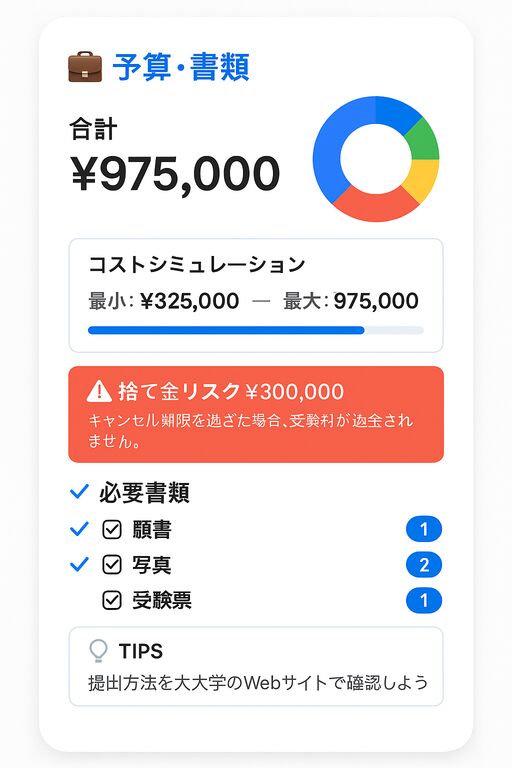 予算管理 - 費用シミュレーション